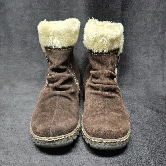 BareTraps Leather Faux Fur Suede Mid Calf Breesen Winter Boots Side Zip Shoes - Picture 3 of 10